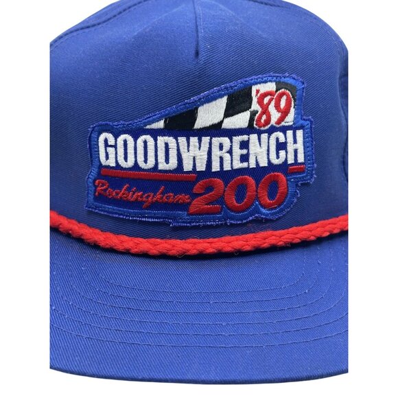 Vintage 1989 USA MADE Goodwrench NASCAR Patch Trucker Hat Snapback Cap Blue Vtg. - Picture 2 of 9